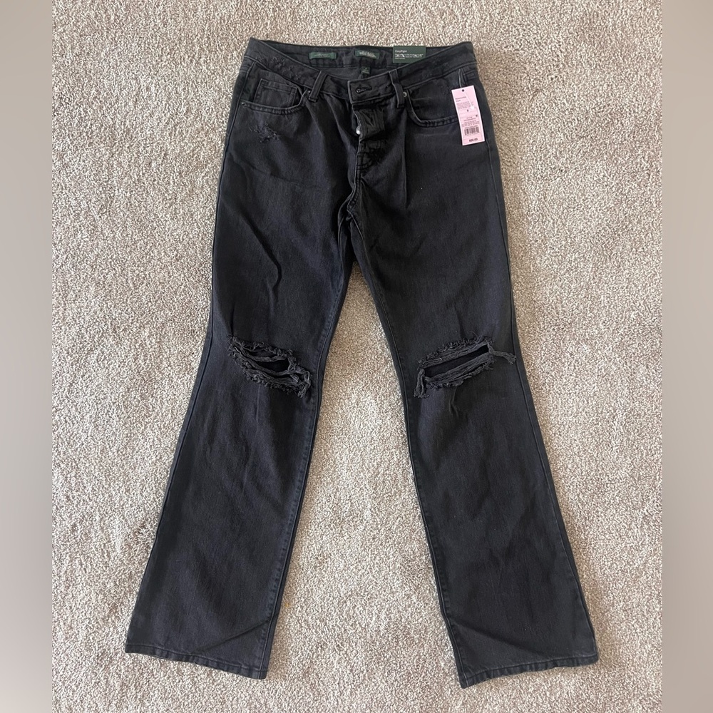 wild fable Black Distressed Knee Straight Jeans